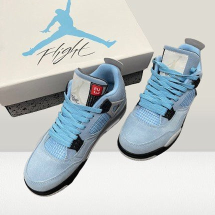 Jordan 4 University Blue Leather [Full - Box] - ShoeResidenceTop view of Jordan 4 University Blue shoesJordan 4364 Adidas Blue4 Air Blue4 air university blue jordan3
