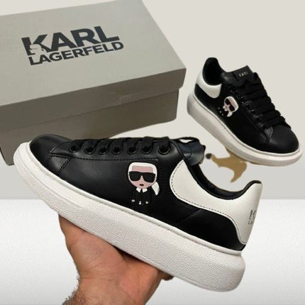 Karl Lagerfeld - Black Leather [40% OFF] - ShoeResidenceBlack Karl Lagerfeld shoes with contrasting white sole and heel logoKarl Lagerfeld36adidas alb karl lagerfeldadidas negurAdidasi Dama Karl3