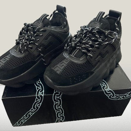 Versace Chain Reaction Black Premium [Full - Box] - ShoeResidenceVersace Chain Reaction Black Shoes full boxVersace36Adidas Pantof Versace BlackAdidas Pantof Versace OLXadidas versace6